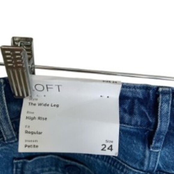 NWT Loft The Wide Leg High Rise Jeans 24P - Picture 4 of 4